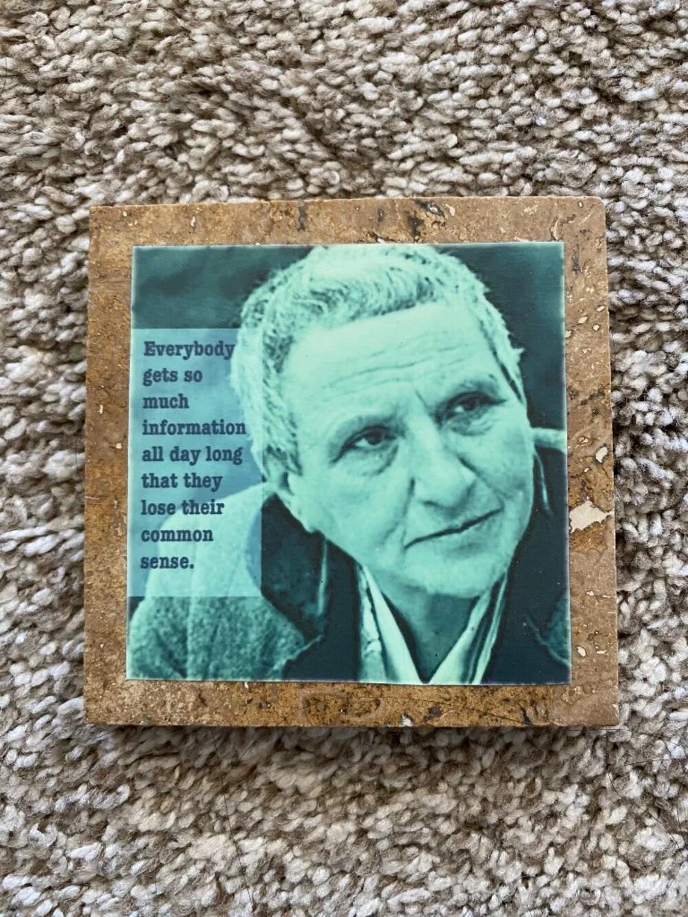 Gertrude Stein Ceramic Coaster with Her Famous Quote About 